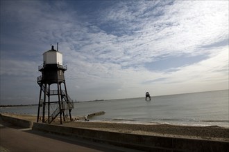 The Leading Lights, Victorian lighthouse structure, Dovercourt, Harwich, Essex, England, United