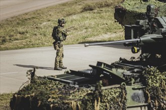 A soldier, photographed as part of a Bundeswehr exercise with forces from Norway and the Czech