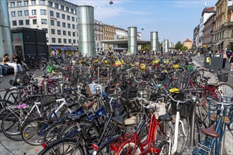 Bicycle parking, Nørreport metro station, in the city centre of Copenhagen, considered the bicycle