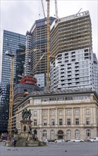 Construction site of the FOUR construction project, 4 high-rise towers at Roßmarkt in Frankfurt am