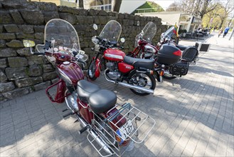 Motorbikes of the cult brand Jawa, Riga, Latvia, Europe