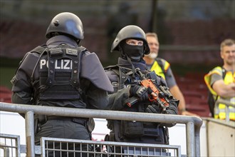 Baden-Württemberg police anti-terror exercise in the stadium. In the run-up to the European