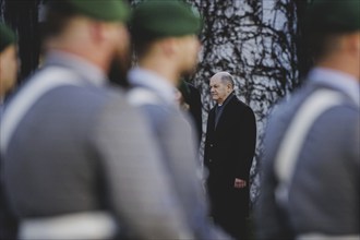 Olaf Scholz (SPD), Federal Chancellor, pictured during a joint meeting with Srettha Thavisin (not