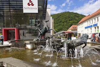 Diana Fountain on stony path, ., Suhl, Thuringia, Germany, Europe