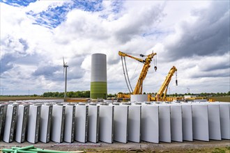 Wind turbine repowering, in the Issum-Oermten wind farm, 9 wind turbines in operation for over 20