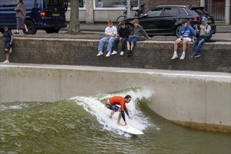 Surfing facility in the city centre of Rotterdam, Rif010, supposedly the world's first wave