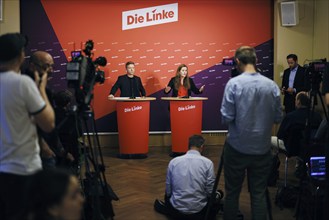 Janine Wissler, Chairwoman of the Left Party, and Martin Schirdewan, Chairman of the Left Party, at