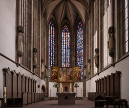 Interior view of altar, high altar, chancel, St Mary's Chapel, Würzburg, Lower Franconia, Bavaria,