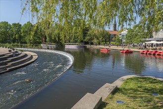 Odense, boat hire at Munke Mose Park, Odense River, restaurant, café, water features, Fyn, Fyn