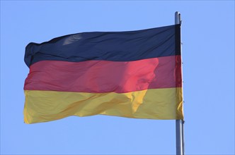 German flag fluttering in the wind, 06/03/2012, Berlin, Germany, Europe