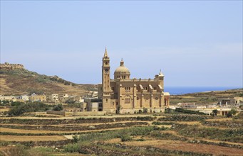 Romanesque architecture of basilica church, Ta Pinu, Gozo, Malta national pilgrimage shrine to