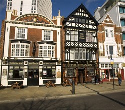 The historic quayside The Ship Anson pub, Portsmouth, Hampshire, England, United Kingdom, Europe