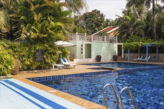 Swimming pool at the tropical hotel