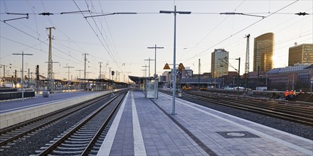 Empty platform on a strike day of the union of German locomotive drivers GDL, main station,