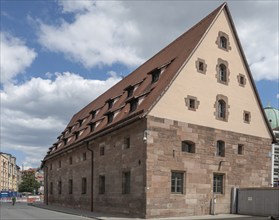 Historic granary built around 1516, Schlotfegergasse, Nuremberg, Middle Franconia, Bavaria,