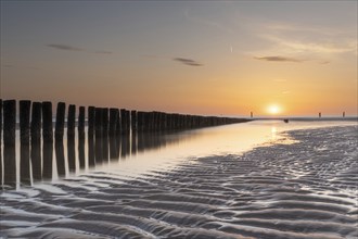 Evening atmosphere at the North Sea, Zeeland, Netherlands