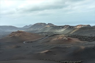 Volcanic mountains on Lanzarote, Spain, Europe