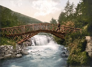 Old bridge in Glenariff, County Antrim, Ireland, Historic, digitally restored reproduction from a