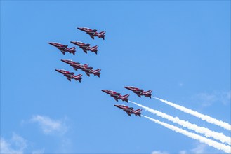 Red Arrows, Royal Air Force Aerobatic Team, Airshow 2024, Teignmouth, Devon, England, United