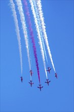 Red Arrows, Royal Air Force Aerobatic Team, Airshow 2024, Teignmouth, Devon, England, United