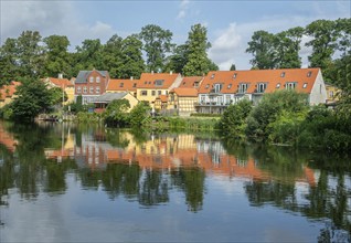 Colorful houses in the old town of Nyborg, Funen, Fyn, Fyn Island, Denmark, Scandinavia, Europe