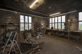 Workshop on an old estate, Mecklenburg-Vorpommern, Germany, Europe