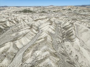 Badlands. Aerial view. Drone shot. Granada province, Andalusia, Spain, Europe