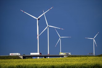 RWE Windpark Jüchen A44n, Garzweiler wind farm, at the Garzweiler opencast lignite mine, on the A44