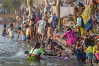 Holy Bath, Lake of Ramsar, Ram Devra Pilgrimage Festival, Ramdevra, Pokaran, Rajasthan, North