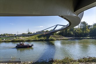 New bridge over the Rhine-Herne Canal and the Emscher, leap over the Emscher, bicycle and