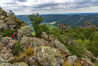 The Bruchhauser Steine, in the Hochsauerland district, rock formations with four main rocks, on the