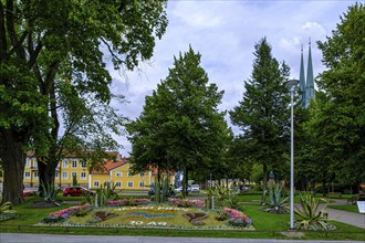 Flower arena 10th anniversary of Växjö Pride, Växjö City Park, Smaland, Kronobergs län, Sweden,