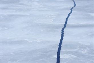 Crack in pack ice, Snow hill island, Weddel Sea, Antarctic Peninsula, Antarctica