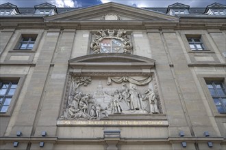 Relief and coat of arms on the main façade of the Juliusspital, opened in 1580, Würzburg, Lower