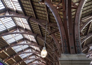 Interior architecture, roof construction, Copenhagen Central Station, Københavns Hovedbanegård,