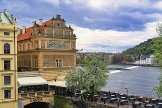 Composer Bedrich Smetana Museum along the Vitava River, Prague, Bohemia, Czech Republic, Europe