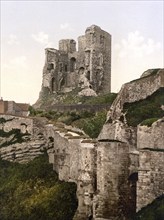 The fortified tower of Scarborough Castle, Yorkshire, England, the fortified tower of Scarborough