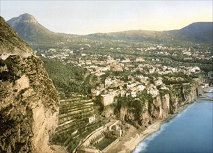 Meta, General view, Italy, general view, Italy, Historical, digitally restored reproduction from a