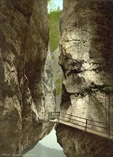 Lutschinen, Aareschlucht, Berner Oberland, Schweiz, Historische, digital restaurierte Reproduktion