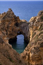 Coloured cliffs, rocks, sea, Ponta da Piedade, Lagos, caves, cliffs, Atlantic Ocean, Algarve,