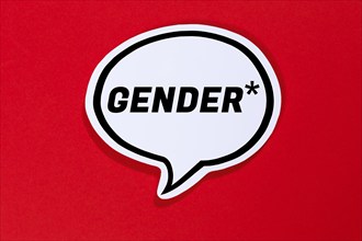 Gendering with gender asterisks as a symbol for gender-appropriate language in speech bubbles