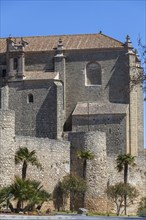 City wall with Church of the Holy Spirit (Iglesia Espiritu Santo), Ronda, Malaga province,