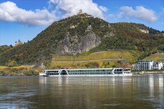 Drachenfels, a mountain in the Siebengebirge on the Rhine between Bad Honnef and Königswinter, with