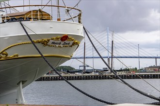 The former sail training ship Gorch Fock I, in the harbour of the Hanseatic city and UNESCO World