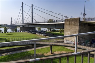 The Theodor-Heuss-Bridge, Rhine crossing, cable-stayed bridge, first road bridge of the so-called