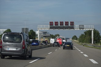 Automatic speed limits on the motorway, Baden-Württemberg, Germany, Europe