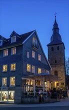 The old town centre of Hattingen, Untermarkt, church tower of the former Johanneskirche