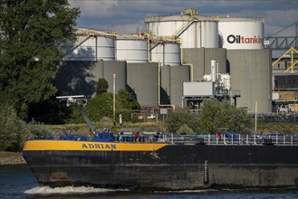 Duisburg harbours, tank terminal of Oiltanking Deutschland GmbH, large tanks for fuels and