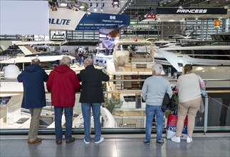 Large yachts, luxury yachts, in Hall 6 of BOOT 2024, the world's largest yacht and water sports