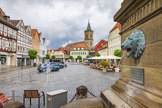 Marketplace Bad Neustadt an der Saale in Bavaria, Germany, Europe